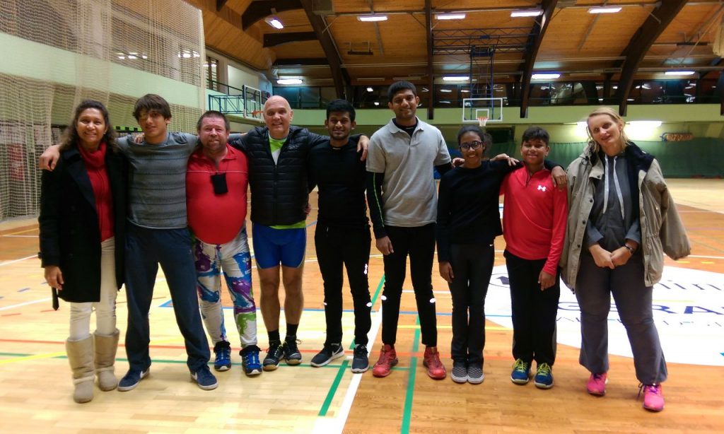 athletes in a gym