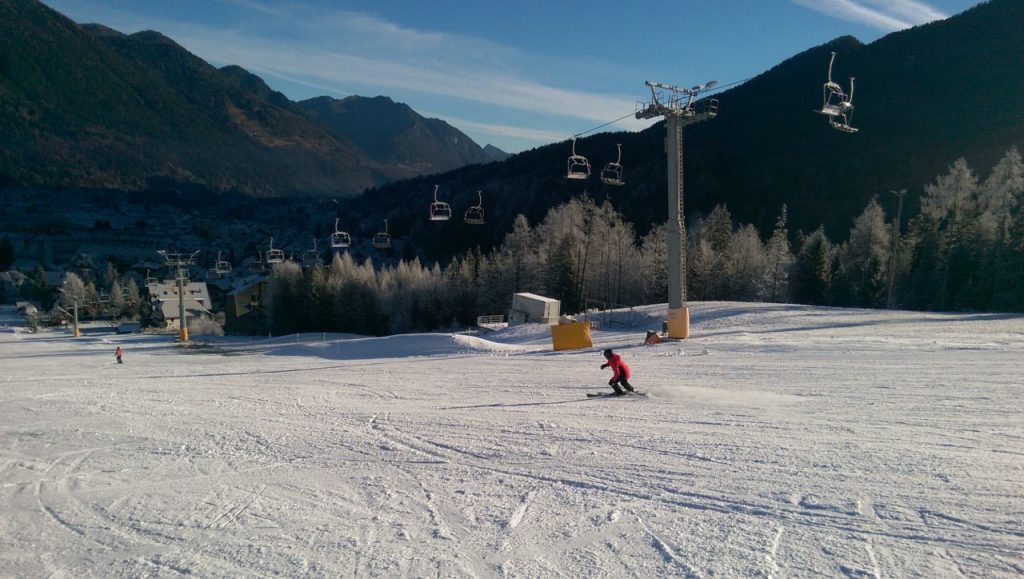 skier on a slope in Kranjska Gora