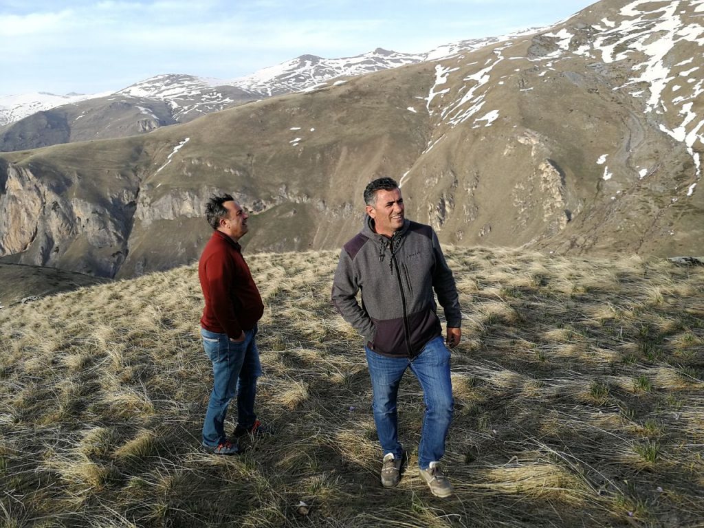 two men in the mountains